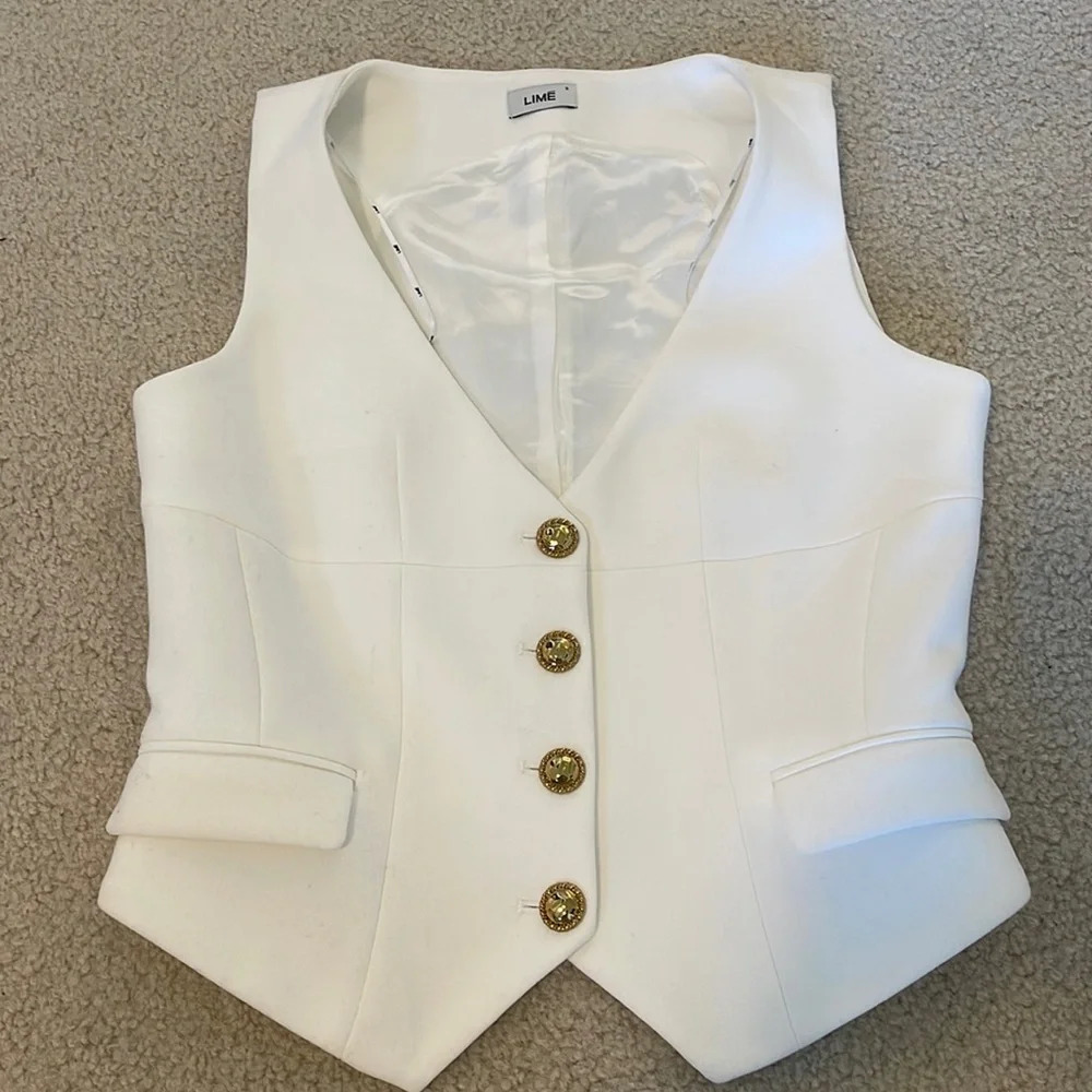 Lime Women's White Vest